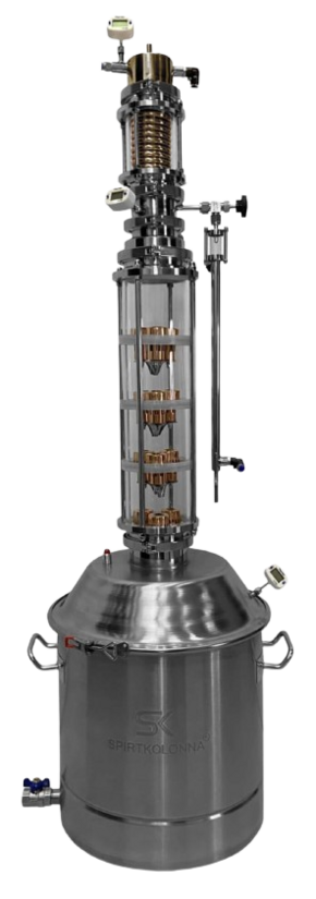 57 ЛИТРОВ 4.0" "SK PROFI CRISTAL 4.0" КОЛПАЧКОВАЯ КОЛОННА МЕДЬ-СТЕКЛО